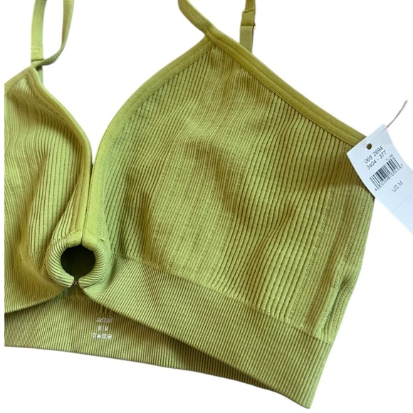 NWT Aerie Deep V-Neck Ribbed Bralette - Size Medium - Pistachio Green! - Picture 3 of 7